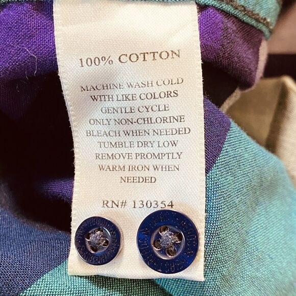 Threads & Heirs Plaid Shirt Men's Size X-Large Multicolor Long Sleeve Button Up - Picture 10 of 10